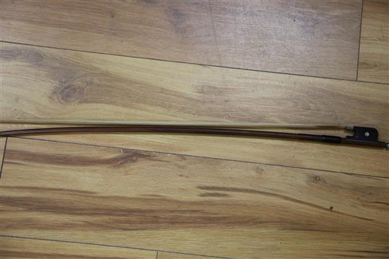 A cello and two bows, cello height 123cm